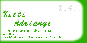 kitti adrianyi business card